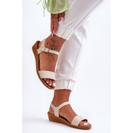 Sandalias Arya Classic Cuña Baja Beige 1