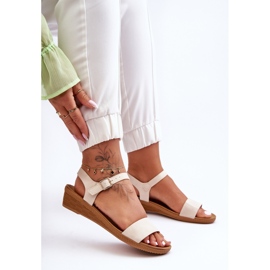 Sandalias blancas clásicas de cuña baja Arya blanco 3