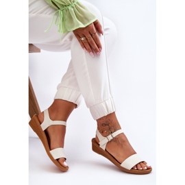 Sandalias blancas clásicas de cuña baja Arya blanco 7