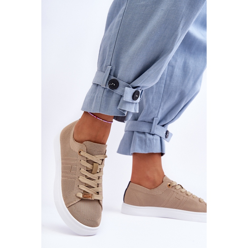 PE1 Zapatillas Mujer Cordones Beige Etna 2