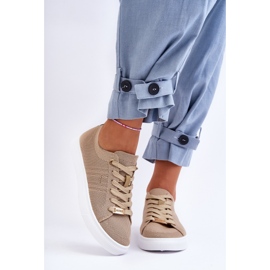 PE1 Zapatillas Mujer Cordones Beige Etna 3