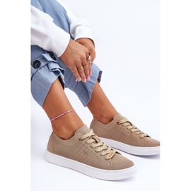 PE1 Zapatillas Mujer Cordones Beige Etna 5