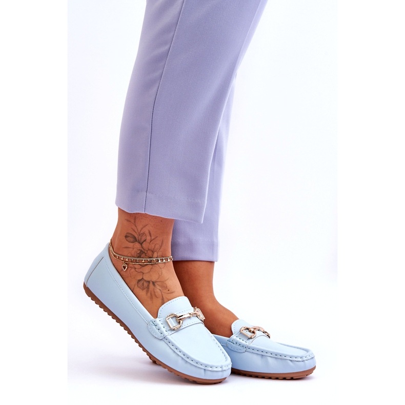 Mocasín Clásico Piel Verona Azul Claro 4 Mocasín Clásico Piel Verona Azul Claro 4