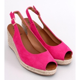 Alpargatas de cuña con puntera abierta Nevil fucsia rosado 4