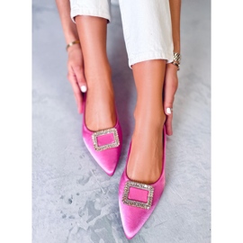 Bailarinas elegantes con piedras Lorella Fushia rosado 1