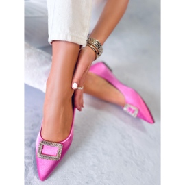 Bailarinas elegantes con piedras Lorella Fushia rosado 3