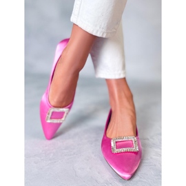 Bailarinas elegantes con piedras Lorella Fushia rosado 4