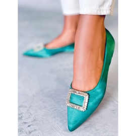 Elegantes bailarinas con piedras Lorella Green verde 1