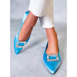 Bailarinas elegantes con piedras Lorella Blue azul 2
