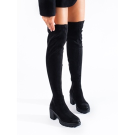 Botas hasta el muslo de mujer en el puesto de Shelovet negro. 1