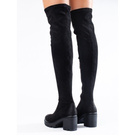 Botas hasta el muslo de mujer en el puesto de Shelovet negro. 3
