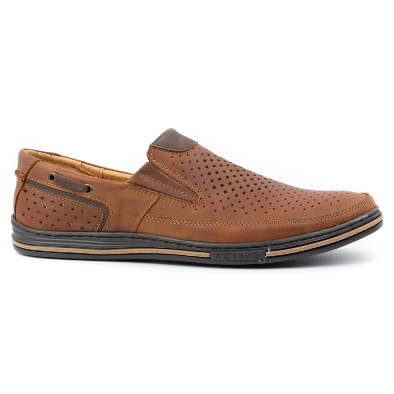 Polbut Zapatos de piel de hombre 09 para verano camel naranja 1