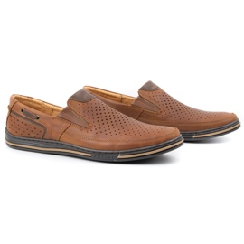 Polbut Zapatos de piel de hombre 09 para verano camel naranja 3