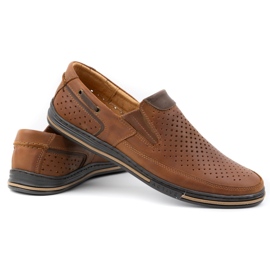 Polbut Zapatos de piel de hombre 09 para verano camel naranja 5