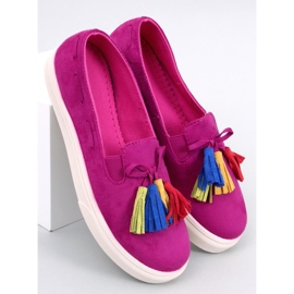Zapatillas Salma fucsia con flecos rosado 3