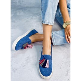 Zapatillas Salma Jeans con flecos azul 3