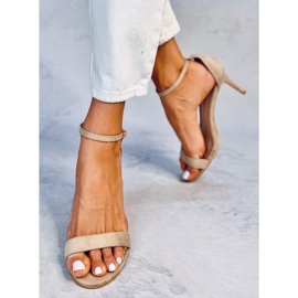 Sandalias stiletto Michelle Khaki beige 2