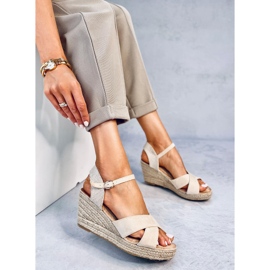 Sandalias cuña alpargata Willa Beige 4