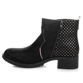 Ideal Shoes Botines de ante negro gris 1
