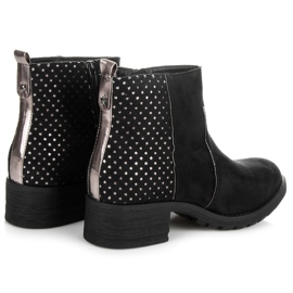 Ideal Shoes Botines de ante negro gris 2