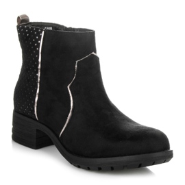 Ideal Shoes Botines de ante negro gris 5