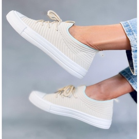 Bruni LT.BEIGE zapatillas estilo calcetín de mujer 4