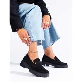 Zapatos Shelovet de mujer clásicos en ante negro 1