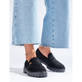 Zapatos Shelovet de mujer clásicos en ante negro 3