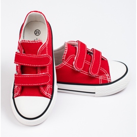 Deportivas infantiles Shelovet rojas con velcros rojo 3
