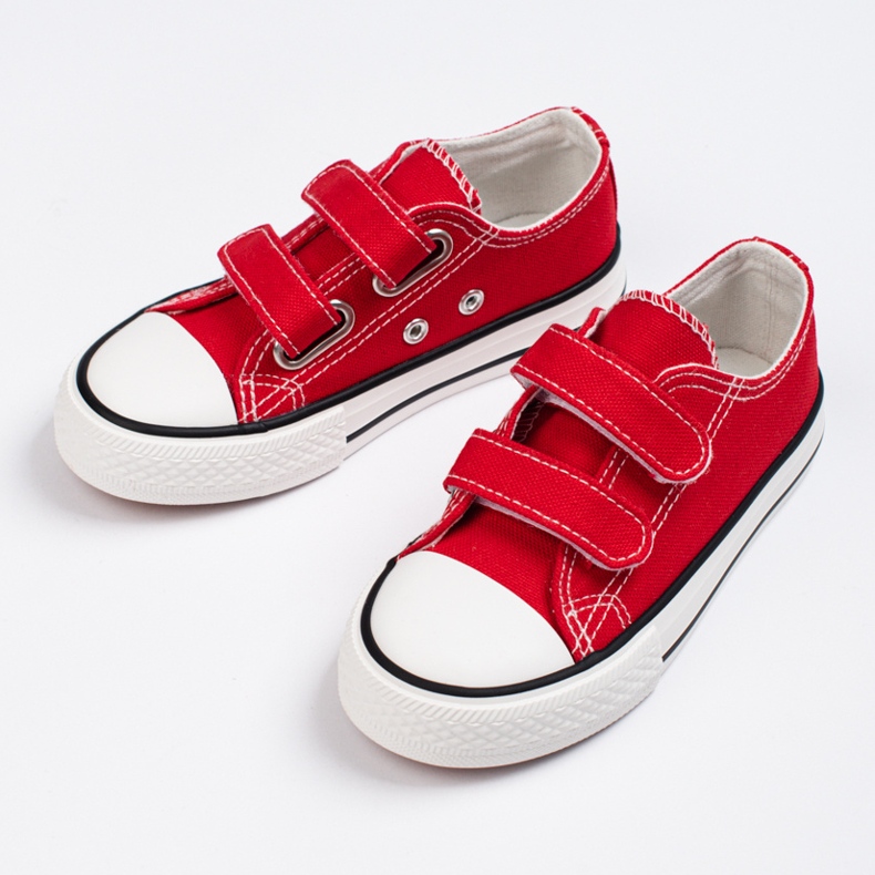 Deportivas infantiles Shelovet rojas con velcros rojo 1