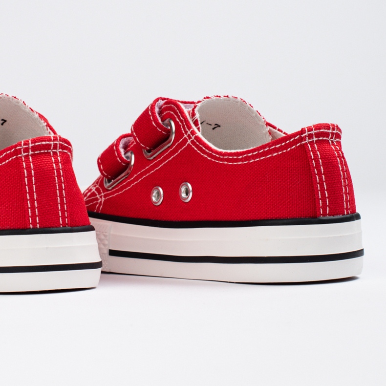Deportivas infantiles Shelovet rojas con velcros rojo 2