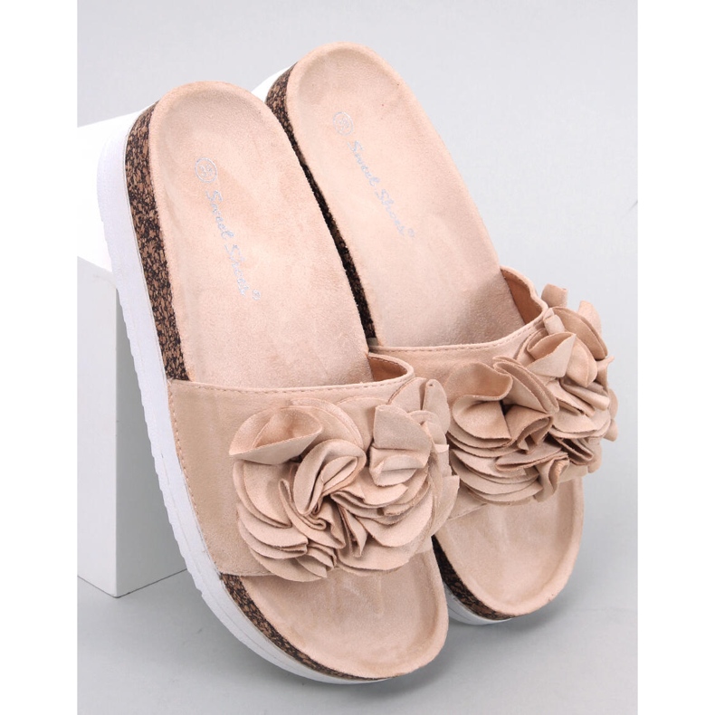 Pantuflas Rizzo Flor Beige 1