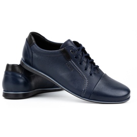 Kampol Zapatos casuales de cuero para hombres 39 / 63KAM azul marino 5