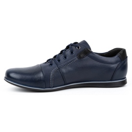 Kampol Zapatos casuales de cuero para hombres 39 / 63KAM azul marino 1