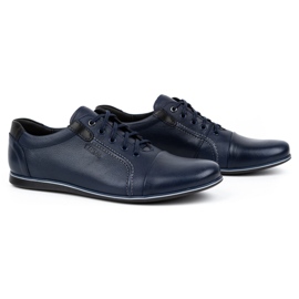 Kampol Zapatos casuales de cuero para hombres 39 / 63KAM azul marino 2
