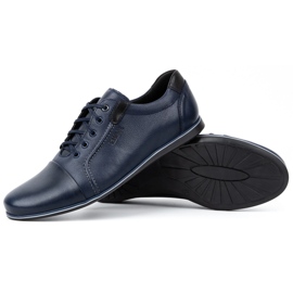 Kampol Zapatos casuales de cuero para hombres 39 / 63KAM azul marino 3