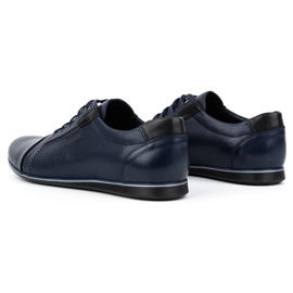 Kampol Zapatos casuales de cuero para hombres 39 / 63KAM azul marino 6