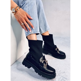 Botines superiores estilo calcetín en tono negro 3