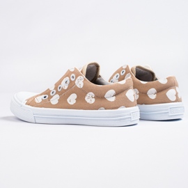 SHELOVET Zapatillas slip-on beige para niña 3F corazones 3