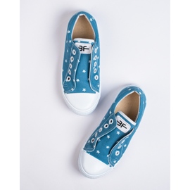 SHELOVET Zapatillas slip-on para niña 3F estrellas azul 2