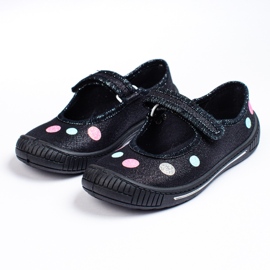 SHELOVET Pantuflas negras para niña 3F negro 1