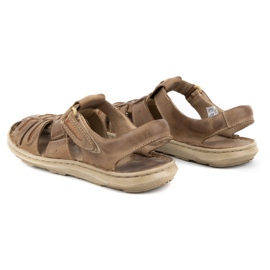 Olivier Sandalias hombre piel verano 230MA beige 5