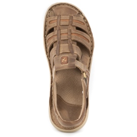 Olivier Sandalias hombre piel verano 230MA beige 6