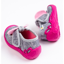 SHELOVET Zapatillas velcro para niña ratón 3F rosado 3