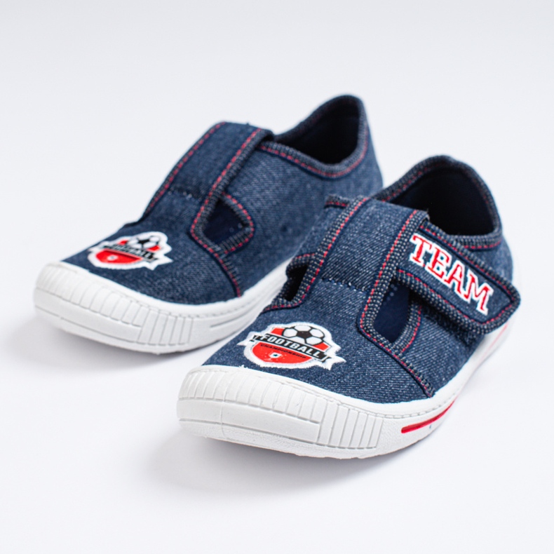 SHELOVET Zapatillas velcro niño con pelota 3F azul 1