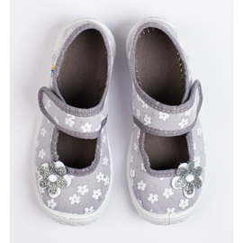 SHELOVET Zapatillas de estar por casa flor gris niña 3F 2