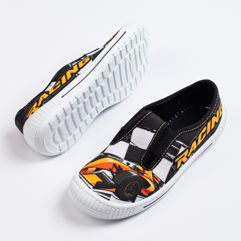 SHELOVET Pantuflas para niño coche 3F negro 1