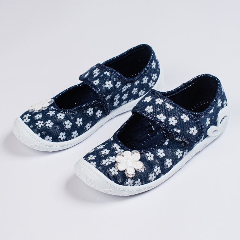 SHELOVET Zapatillas casa flores marino niña 3F azul 1