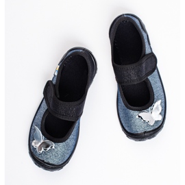 SHELOVET 3F zapatillas de estar por casa mariposa para niña gris 1