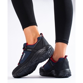 DK Zapatos de trekking al aire libre negro azul marino 2